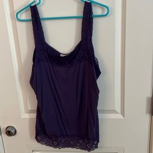 Purple Halogen lace tank top